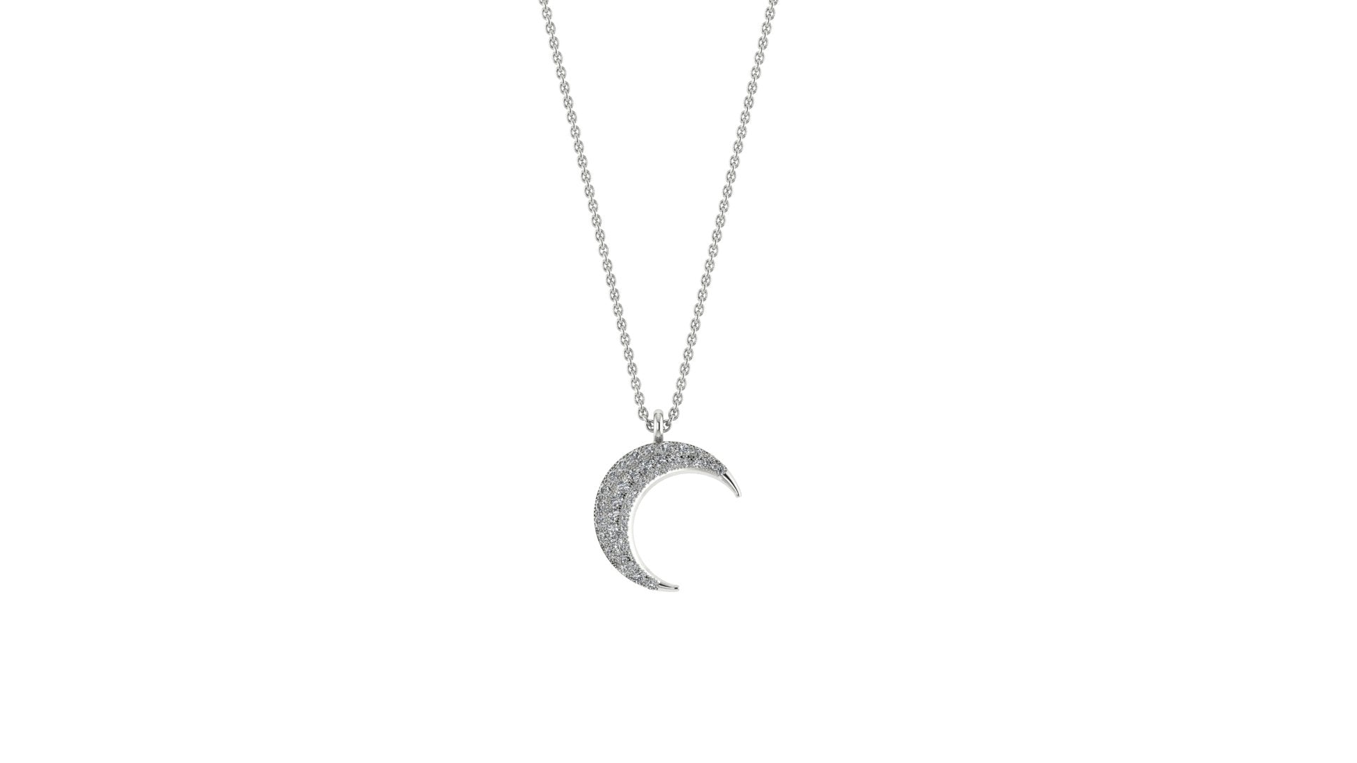 Diamond Crescent Moon Necklace In 14k Gold | Positano Moon