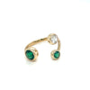 Esméralda Trio Diamond and Emerald Cuff Ring